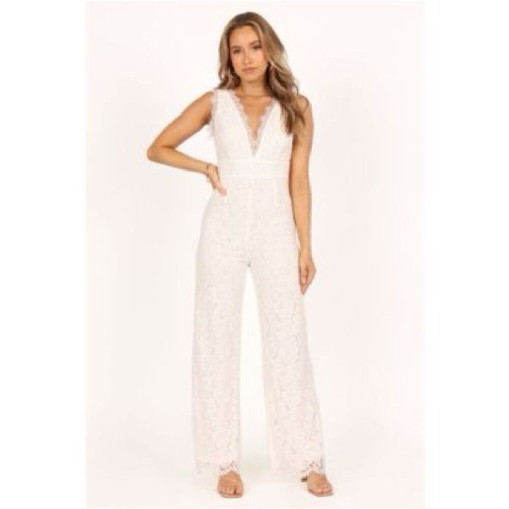 Petal and Pup Eloise lace jumpsuit in ivory